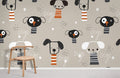 Cute Dog Pattern Wallpaper Mural