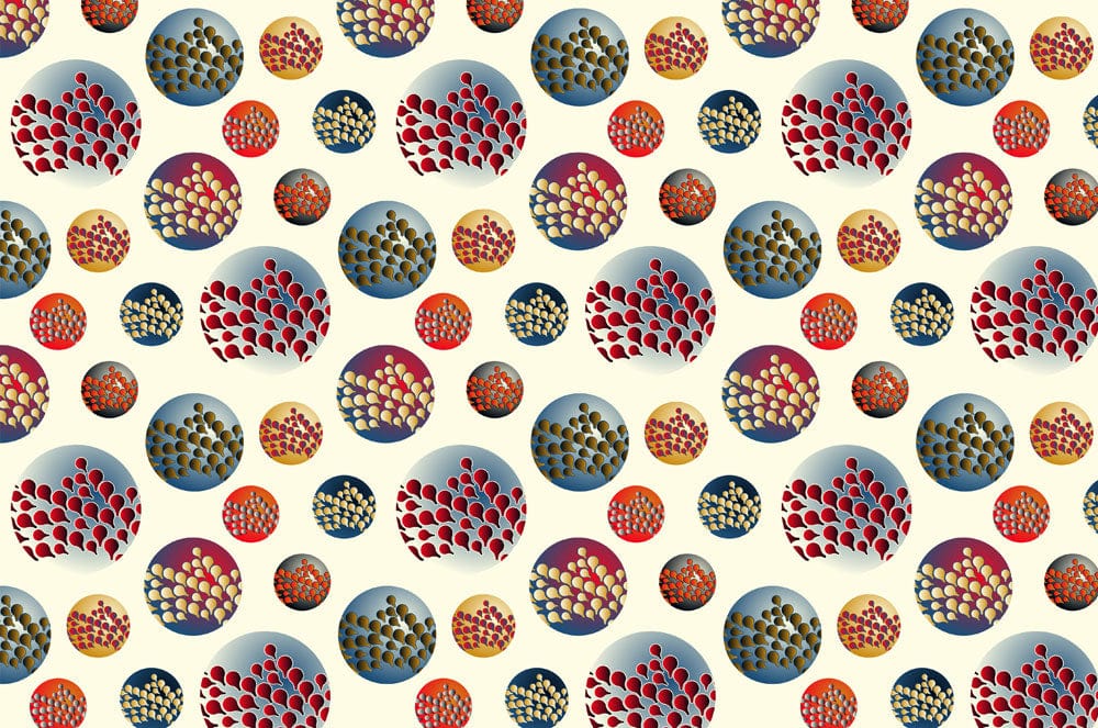 Retro Circular Motif Wallpaper: Multicolour Vintage Style for Modern Interiors