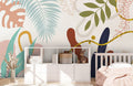 Abstract Colorful Leaves Wallpaper Mural