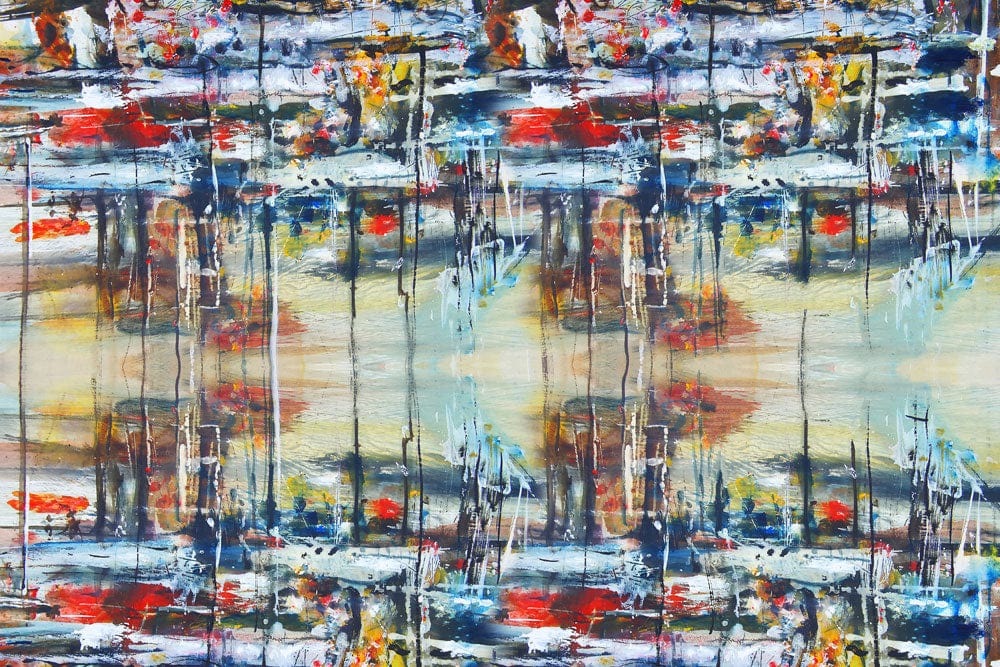 Vibrant Abstract Reflection Mural Wallpaper: Bold, Multicoloured Artistic Design