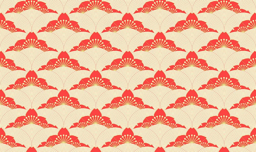 Abstract Red Sakura Wallpaper Mural