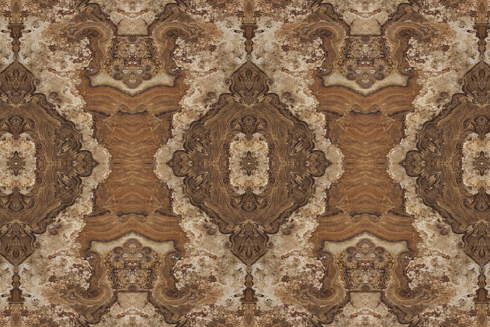 Antique Earthy Brown Baroque Vintage Pattern Wallpaper for Classic Interiors