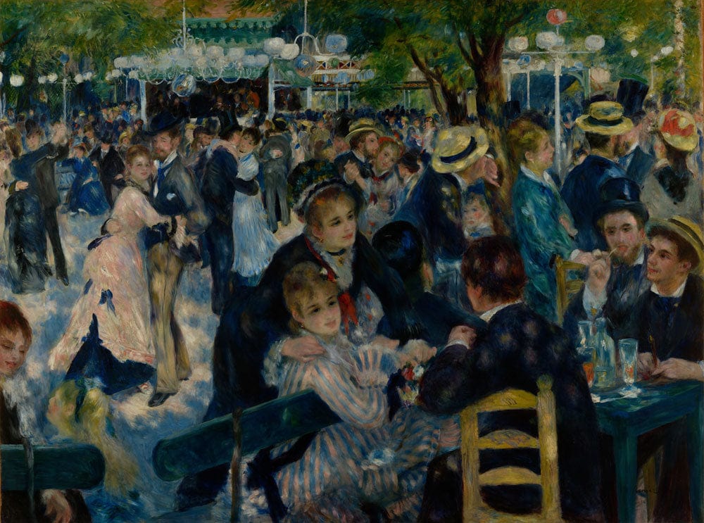 Charming Impressionist Outdoor Dance Scene Mural Wallpaper in Vibrant Colours