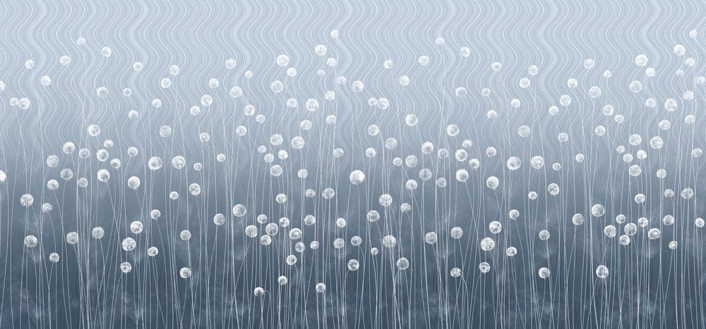 Elegant Grey Wavy Floral Mural Wallpaper - Modern Decor Pattern Design