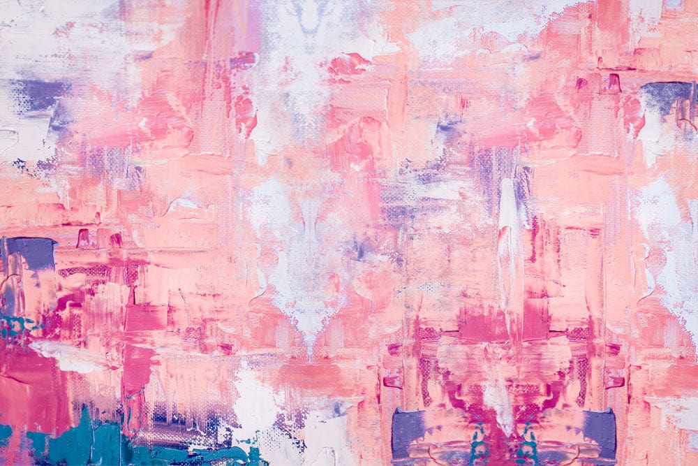 Abstract Pastel Brushstroke Mural Wallpaper - Pink, Peach, and White Artistry
