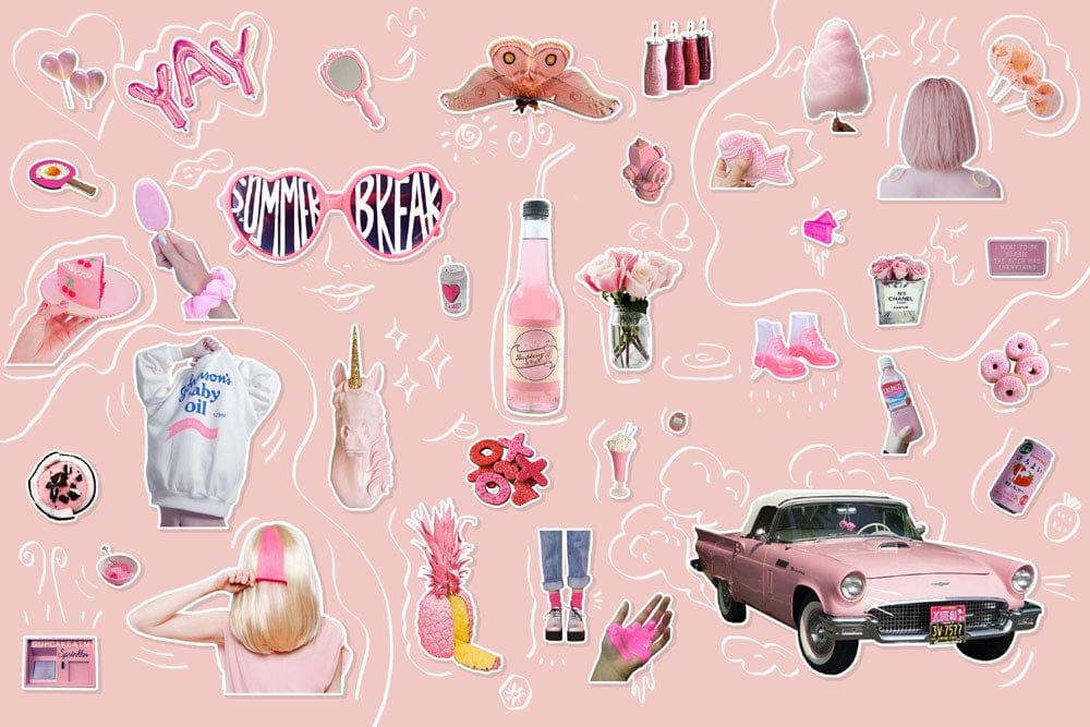 Pink Stickers Wall Decor at Erin Ayers blog