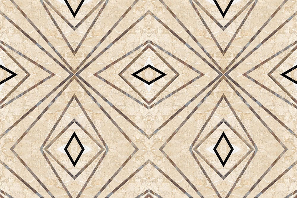 Geometric Elegance Beige Diamond Pattern Wallpaper - Chic Modern Interior Design