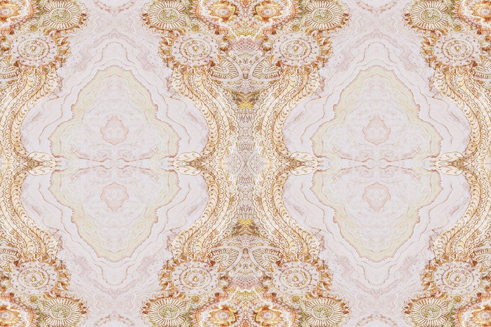 Elegant Vintage Beige Mandala Pattern Wallpaper for Chic Interiors Decor