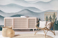 Ink Mountain Waves Wallpaper Mural