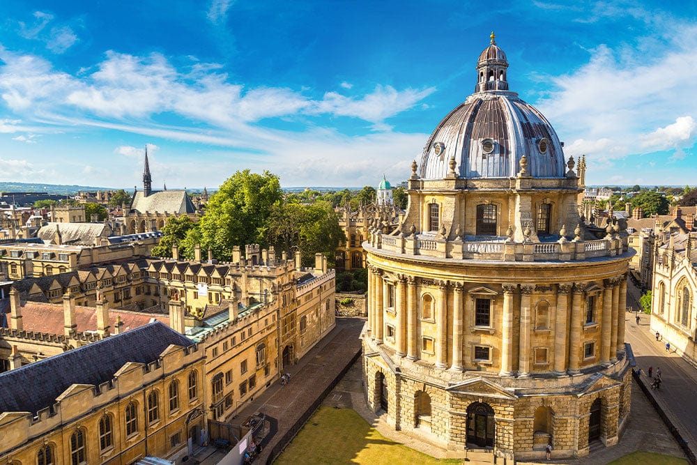 Historic Oxford Skyline Mural Wallpaper - Classic Architecture and Blue Sky Panorama