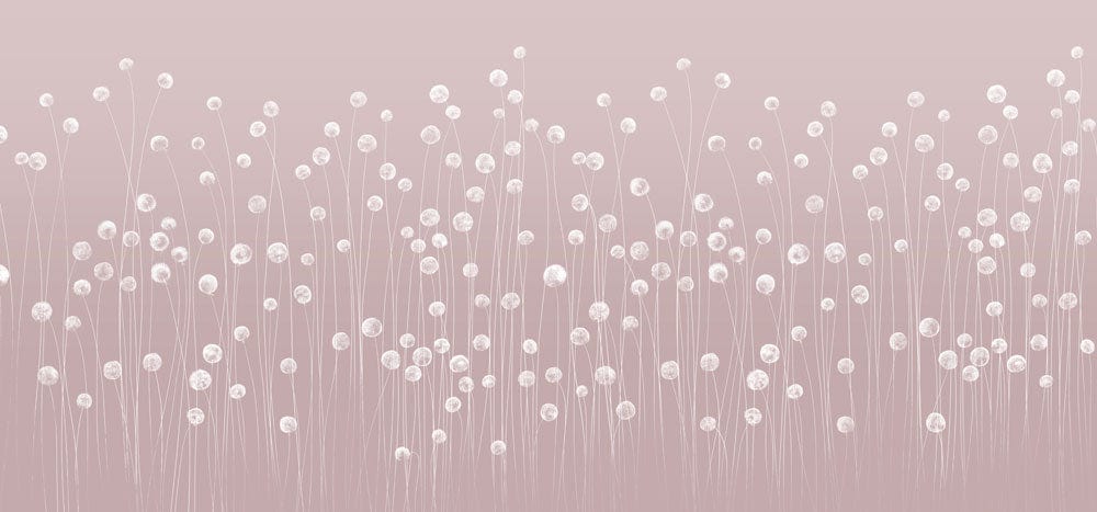 Soft Pink Wildflower Meadow Mural Wallpaper - Elegant Nature-Inspired Decor