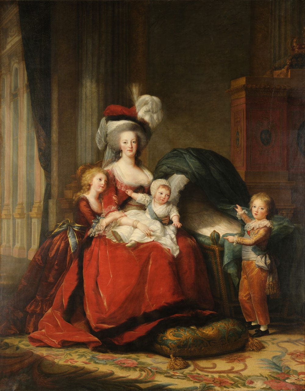 Elegant Regal Family Portrait - Vintage Baroque Style Mural Wallpaper