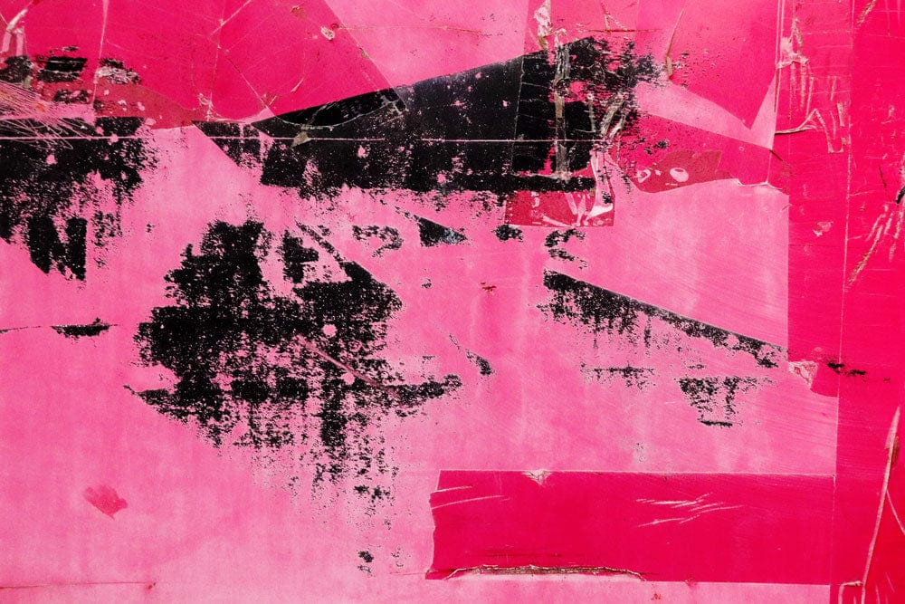 Vibrant Pink Textured Abstract Urban Graffiti Style Wallpaper Mural Design