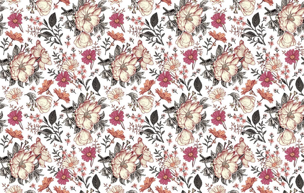Shredded Pink Daisies Wallpaper Mural