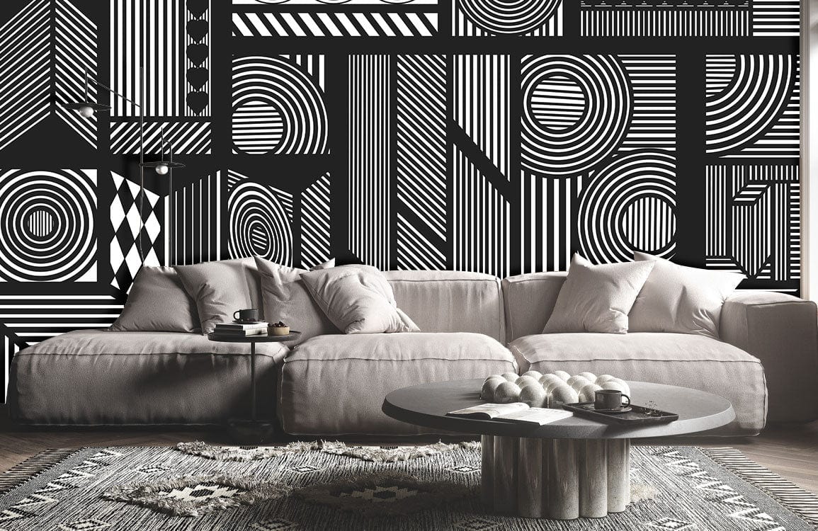 Straight Mechanical Lines Wallpaper Mural