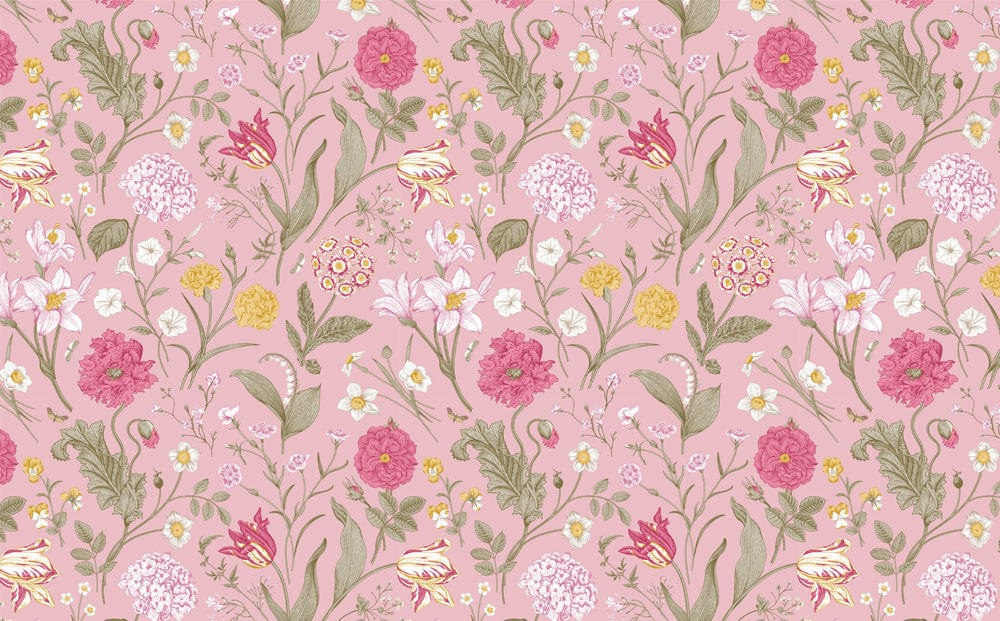 Tender Pink Flowers Wallpaper Mural