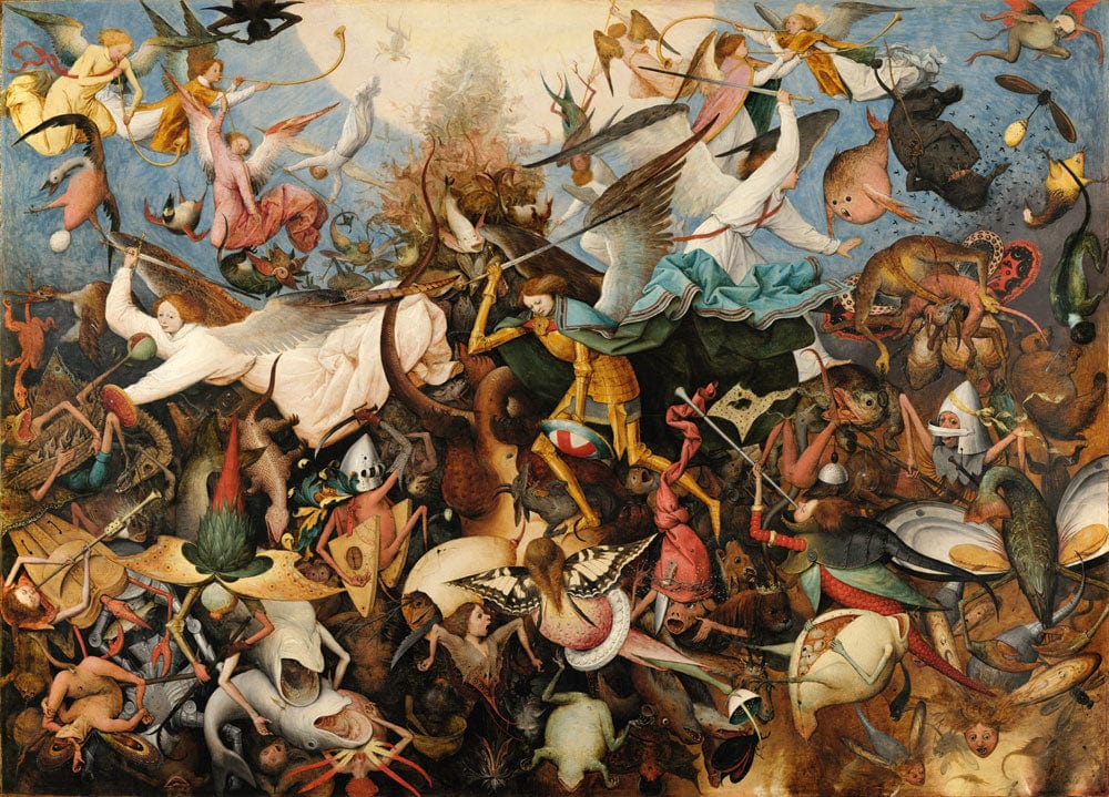 Medieval Fantasy Battle Scene Mural Wallpaper: Vibrant Renaissance Artistic Design