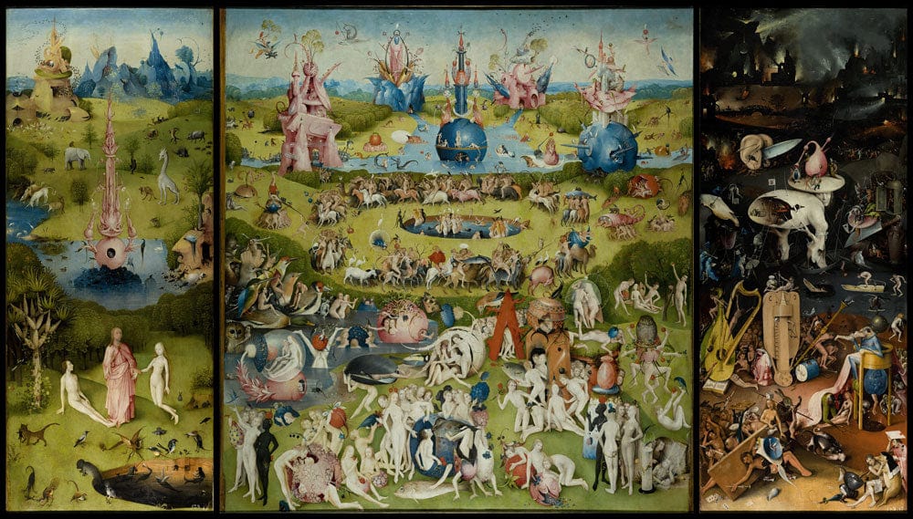 Whimsical Renaissance Wonderland Mural Wallpaper: Vibrant Vintage Art Masterpiece Design