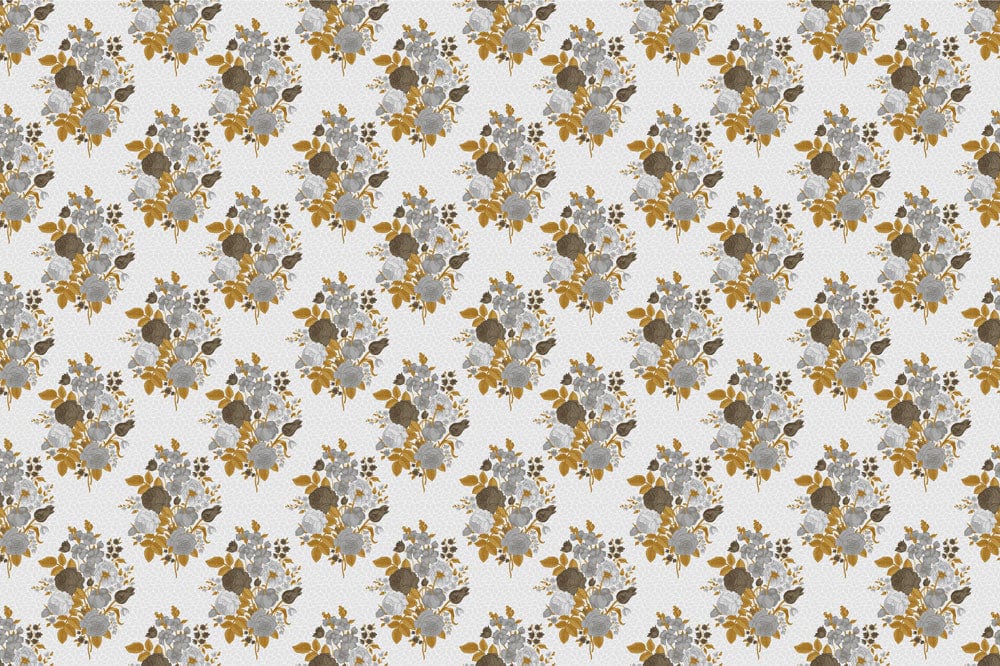 Tiny Grey Bouquets Wallpaper Mural