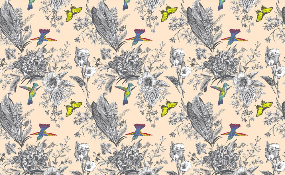 Vintage Birds & Bouquets Wallpaper Mural