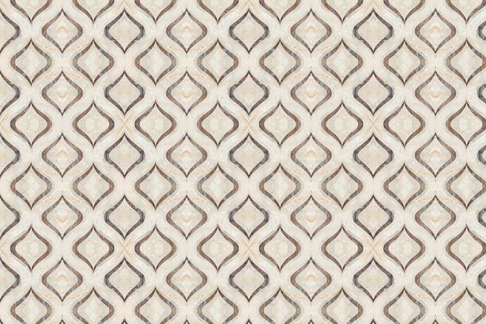 Elegant Beige Geometric Pattern Wallpaper - Modern Chic Interior Design Decor