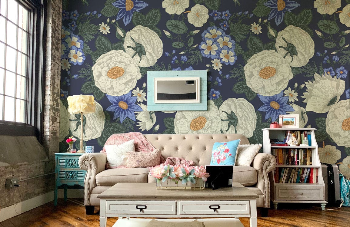 White Paisley Wallpaper Mural
