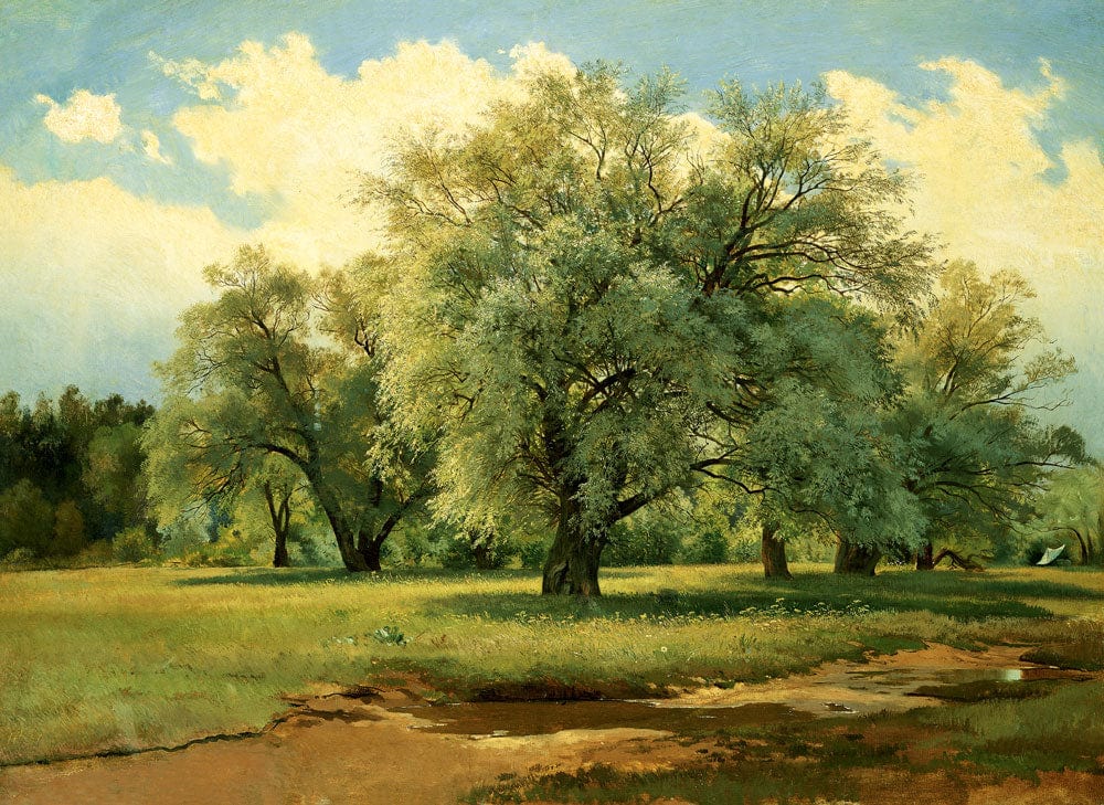 Tranquil Nature Scene Mural Wallpaper: Lush Green Landscape Design