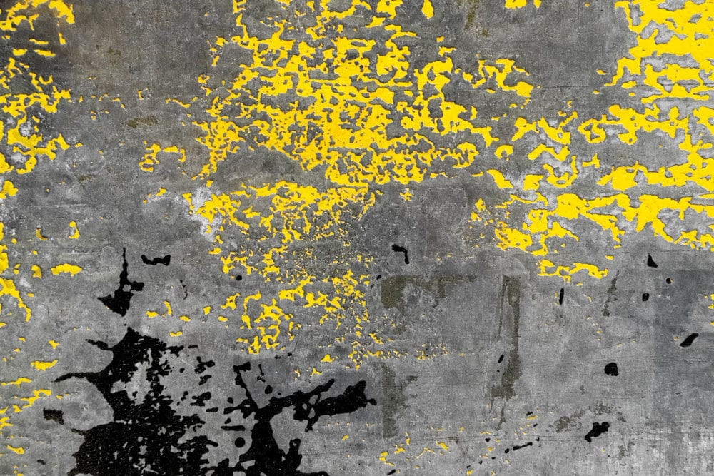Urban Industrial Graffiti Style Yellow and Grey Textured Wall Mural Wallpaper