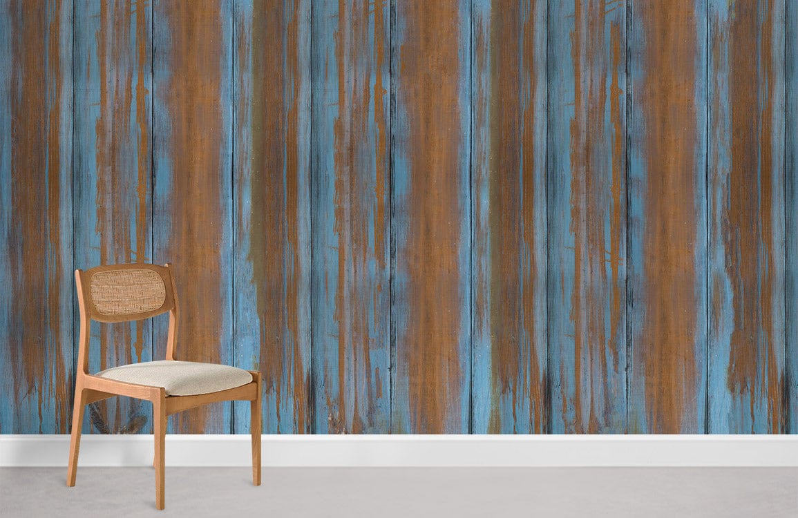 worn blue vertical wood texture wall murals for home