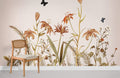 Orange Flower Bushes Wallpaper Mural