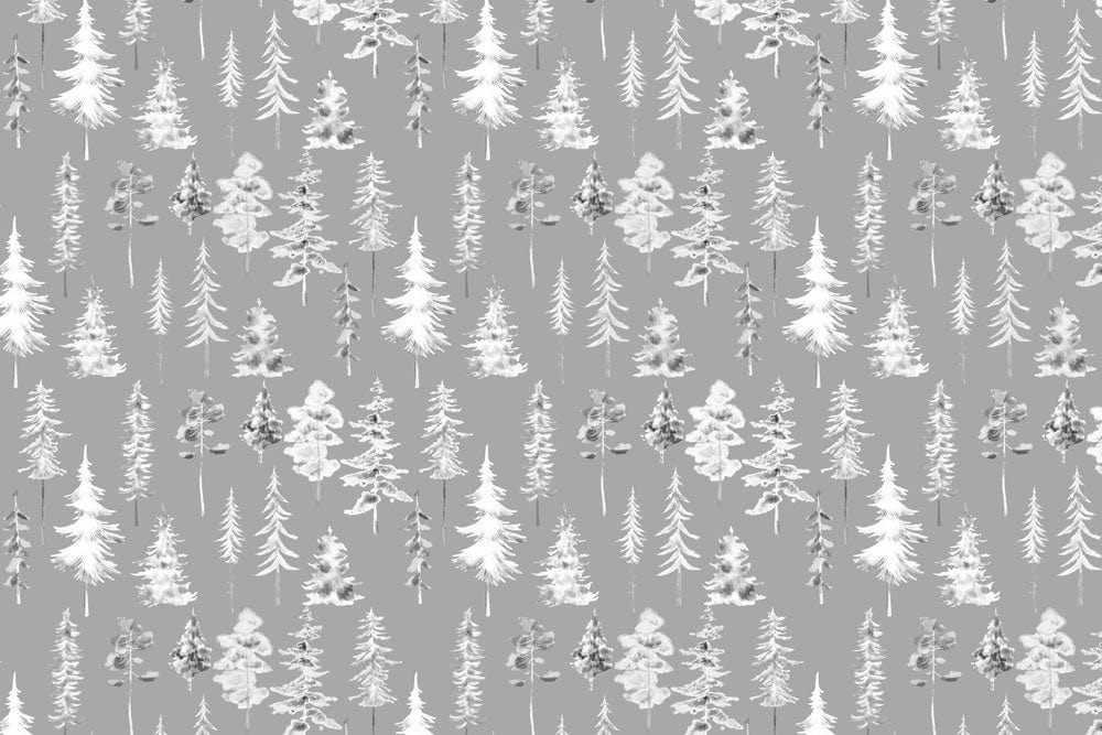 Grey Woodland Forest Themed Patterned Wallpaper for Elegant Home Spaces