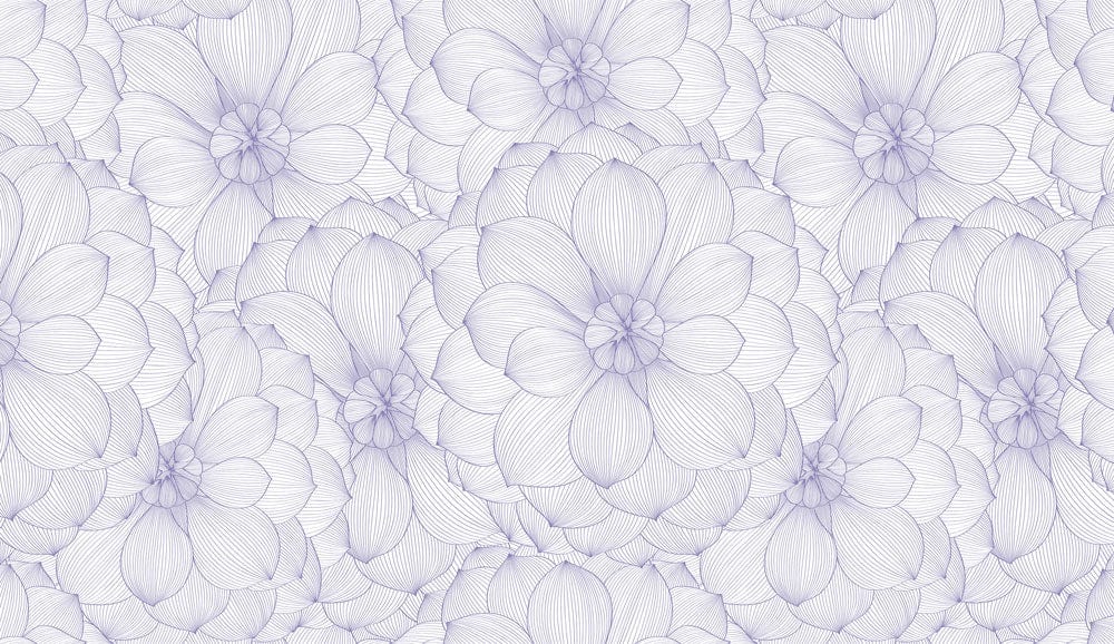 Linedrawn Hydrangea Wallpaper Mural