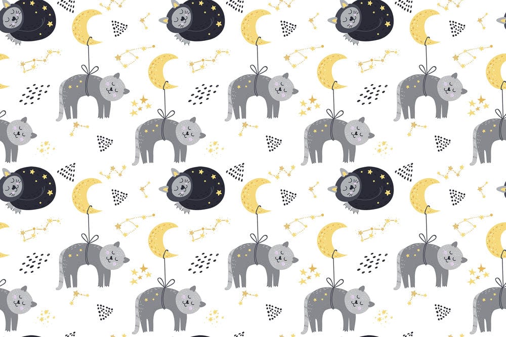 Moon and Cat Wallpaper Mural