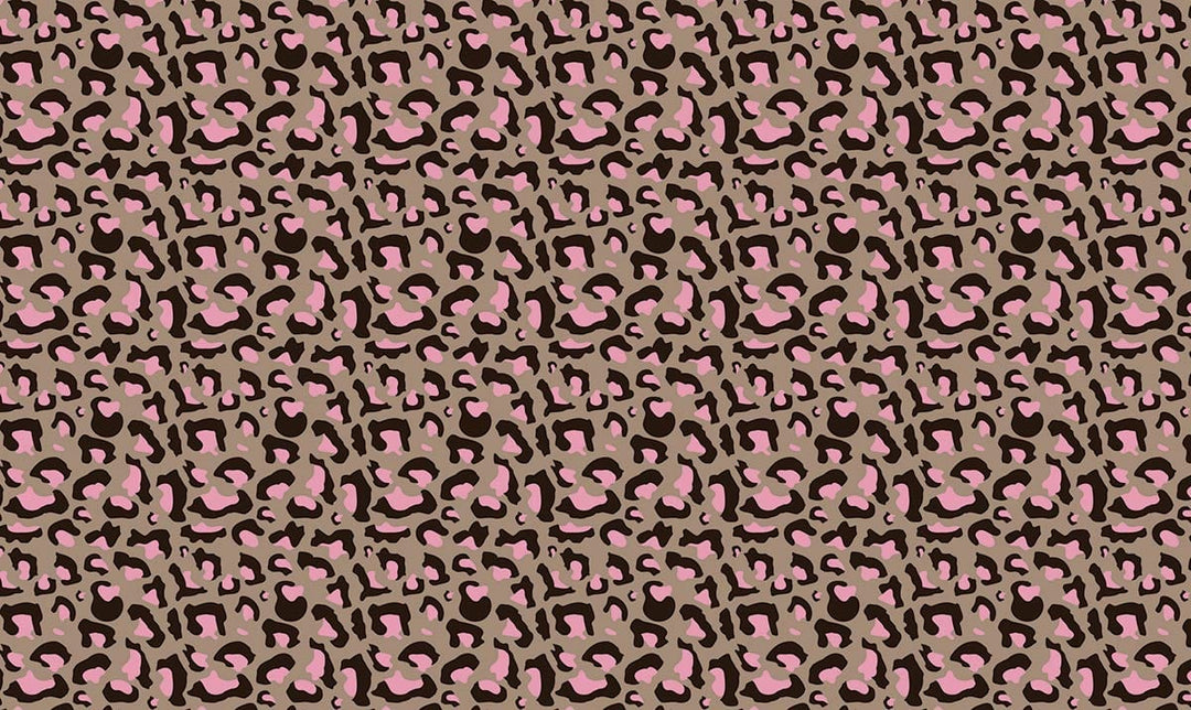 Pink and Brown Leopard Print Pattern Wallpaper for Bold Interiors Decor