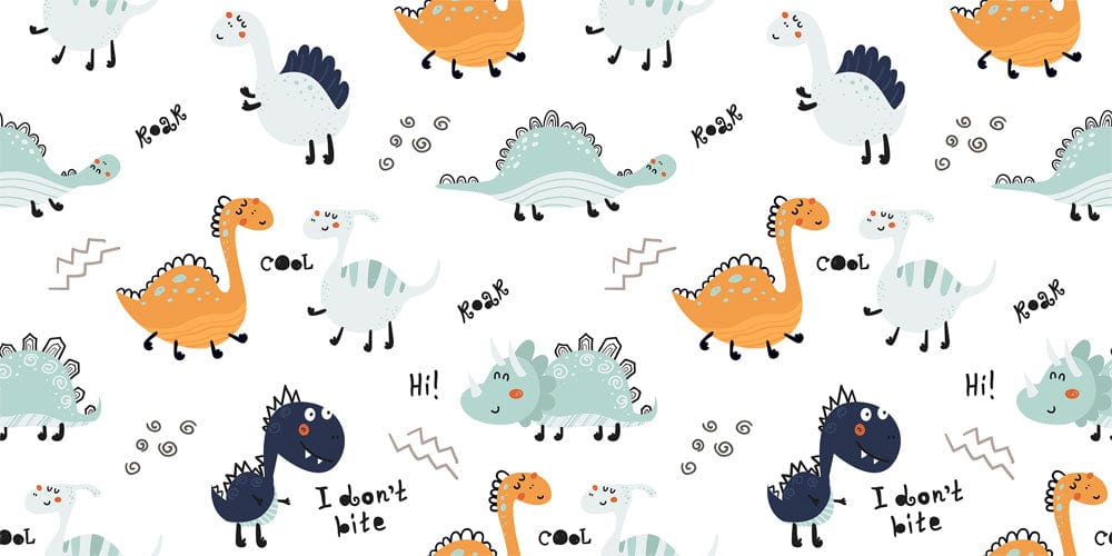 Whimsical Dinosaur Adventure Children's Wallpaper - Colourful Fun Playroom Decor
