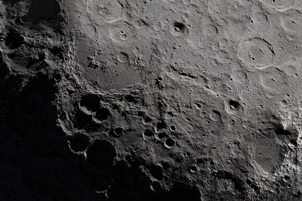 Textured Grey Moon Surface Mural Wallpaper - Cosmic Space Theme Decor