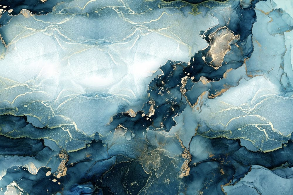 Turquoise Marble Watercolor Wallpaper Mural For Home Interior Decor