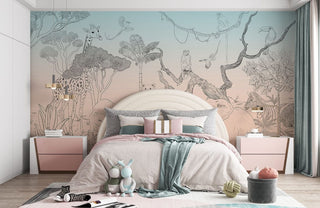 Sketched Animals Wallpaper Mural II
