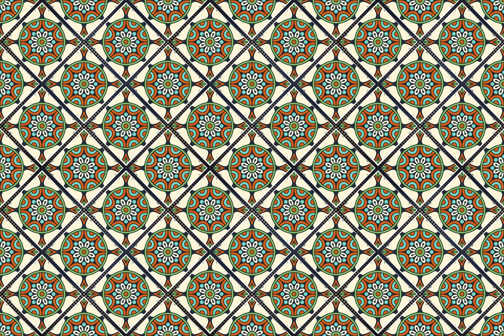 Green Circle Pattern Wallpaper Mural