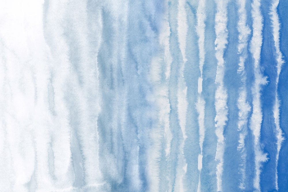 Watercolour Ocean Ripple Effect Blue and White Wall Mural Wallpaper
