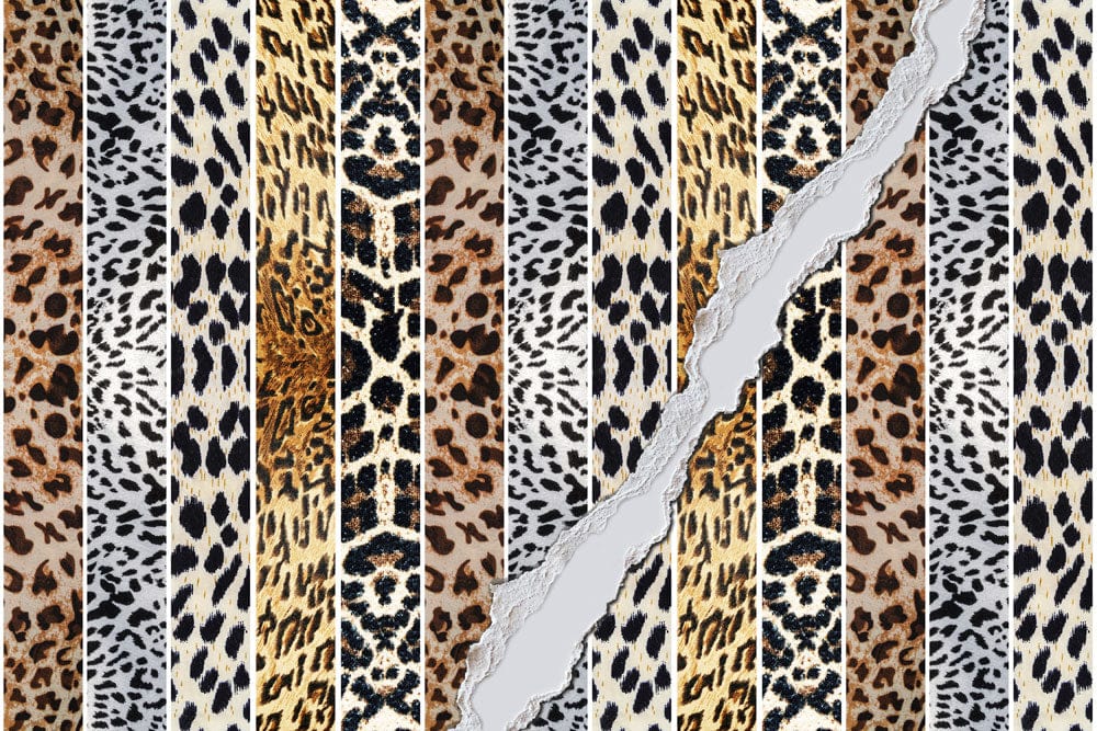 Exotic Leopard Stripe Pattern Wallpaper - Bold Animal Print Décor Design