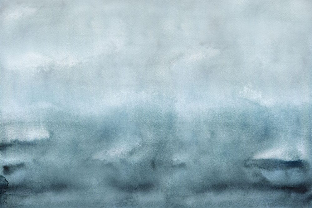 Serene Watercolour Misty Blue Ombre Landscape Mural Wallpaper for Tranquil Spaces
