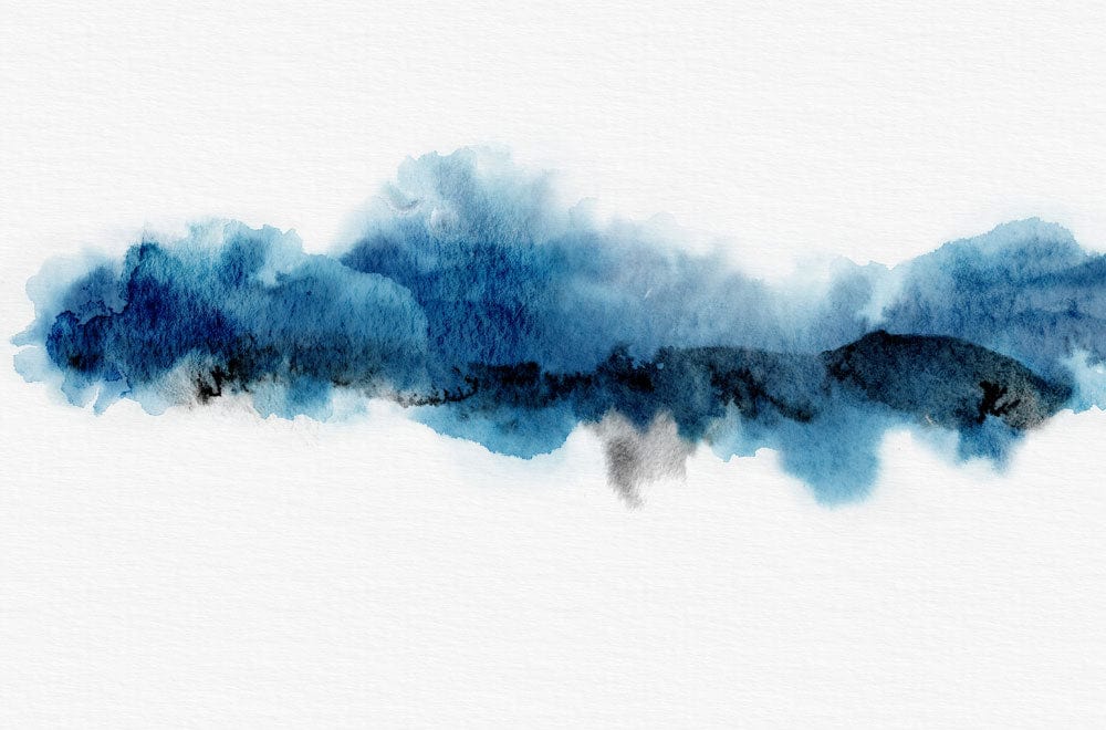 Elegant Blue Watercolour Horizon Abstract Mural Wallpaper for Modern Interiors