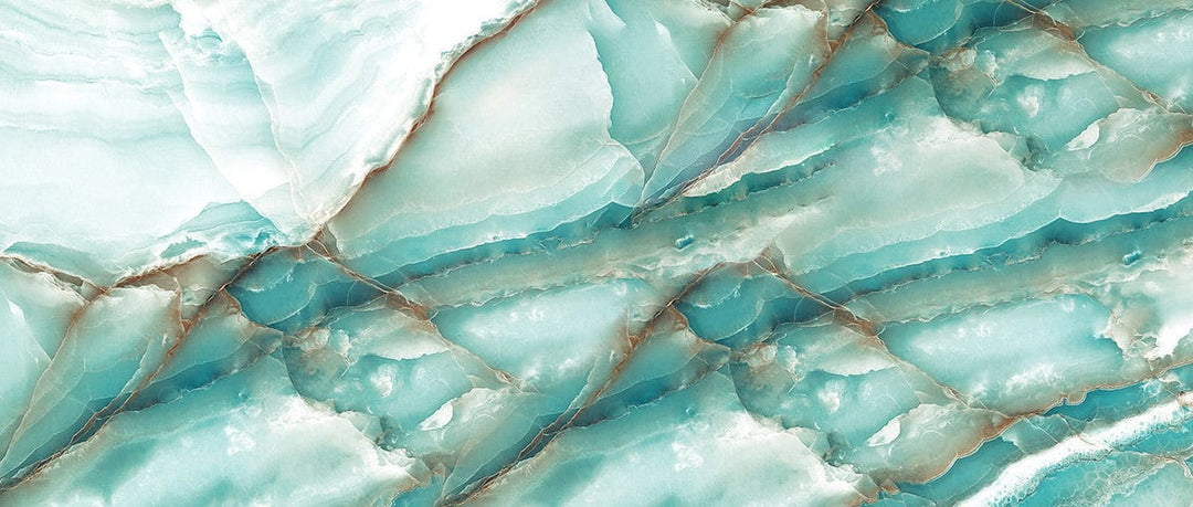 Aqua Marble Effect Wallpaper: Turquoise and White Luxury Textured Mural Design.