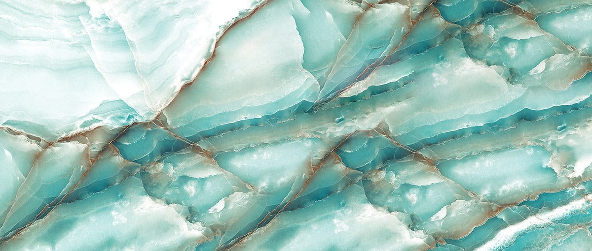 Aqua Marble Effect Wallpaper: Turquoise and White Luxury Textured Mural Design.