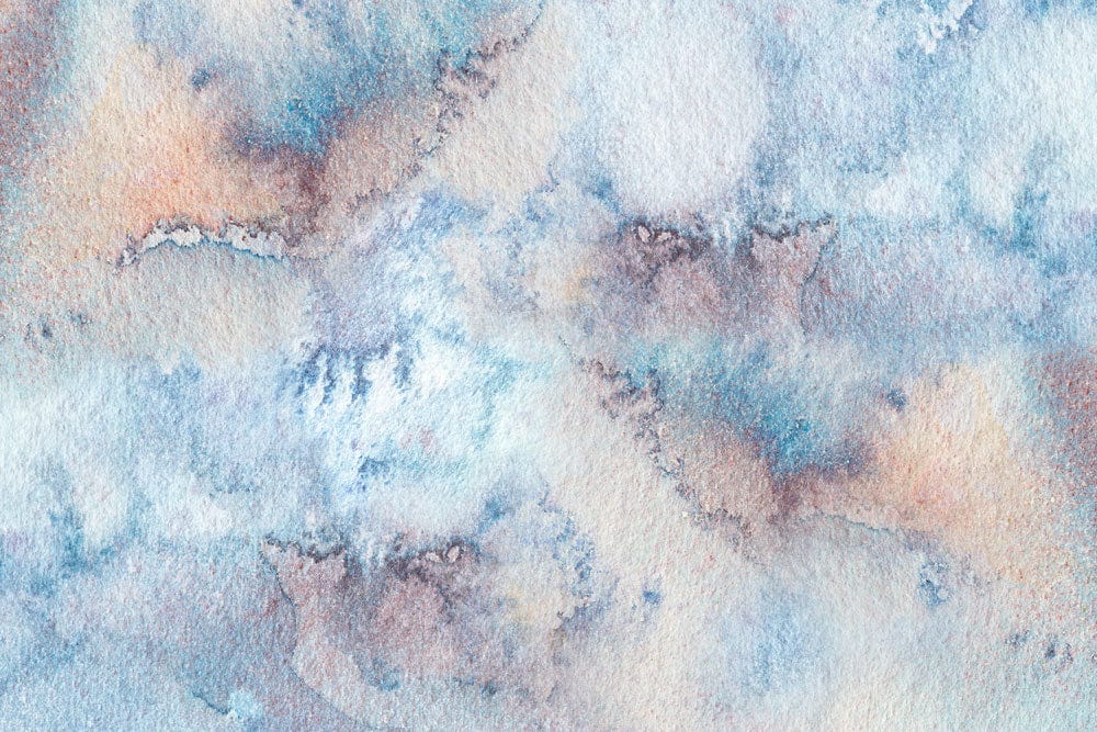 Serene Watercolour Dream: Blue and Earth Tones Abstract Wallpaper