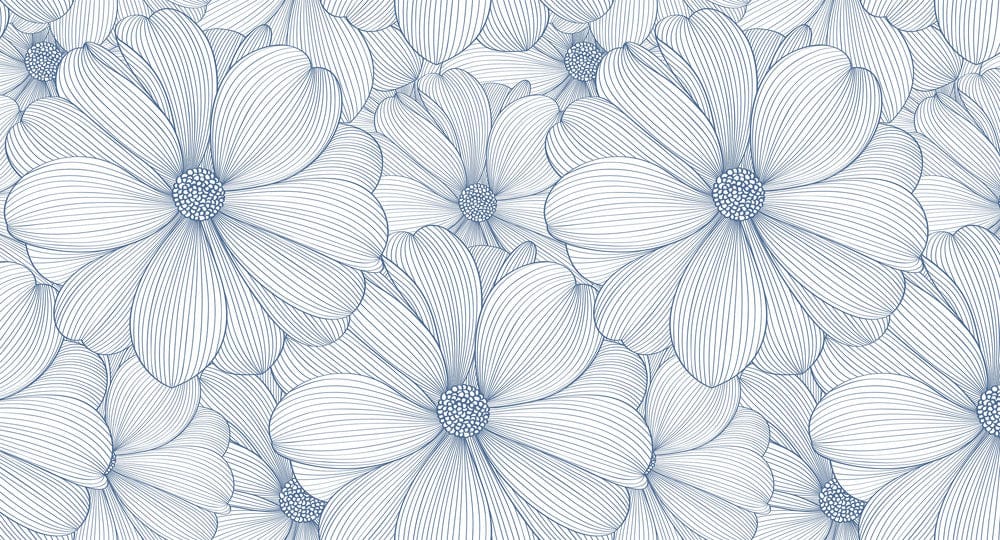 Elegant Blue Floral Pattern Wallpaper for Modern Chic Interiors