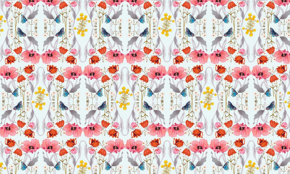 Floral Harmony: Vibrant Abstract Nature-Inspired Mural Wallpaper in Pastel Hues