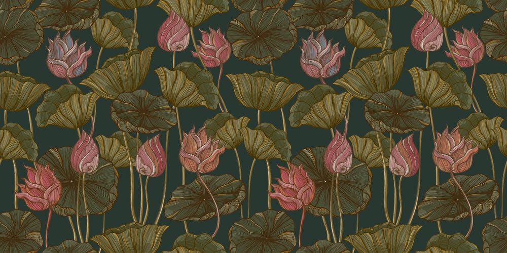 Fire Lotus Wallpaper Mural