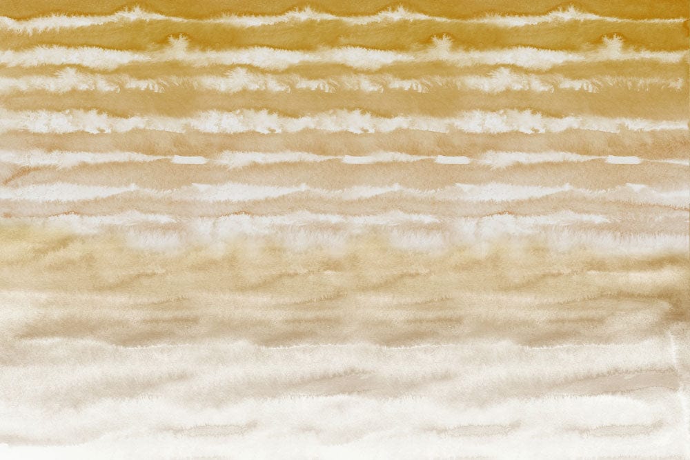 Golden Sand Watercolour Waves: Elegant Textured Pattern Wallpaper Design
